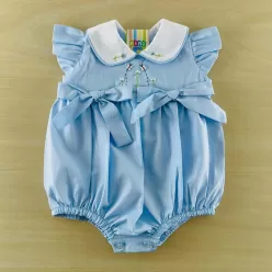 Macaquinho Bianca Bordado Azul Bebê